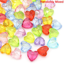 DoreenBeads Acrylic Spacer Beads Heart Mixed 12x12mm,Hole:Approx 1.3mm,100PCs (B28226) 2024 - buy cheap