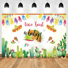 Mexican Baby Shower Photo Backgdrop Taco Bout a Baby Photography Background Colorful Flag Cactus Background for Photos 2024 - buy cheap