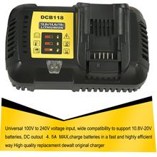 Carregador rápido de bateria 10.8v-20v dcb118 para dewalt charger, bateria de íon-lítio, 10.8v dcb101 dcb120/dcb203/dcb200, frete grátis 2024 - compre barato