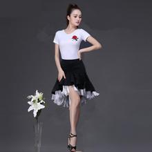 New Latin Dance Skirt Double Layers Design Adult Practise Competition Dance Skirt Tops Dance Fringe Skirt Latin Ballroom Costume 2024 - buy cheap