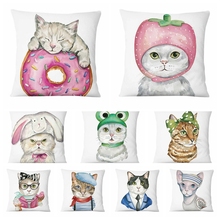 Cartoon Cat Printed Cushion Decorative Pillow Home Decor Sofa Throw Pillow Almofadas Decorativas Para Sofa Throw Pillow Case 2024 - buy cheap