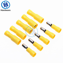 100PCS Yellow Assorted Female + Male Bullet Butt Connector Crimp Wire Terminals 2024 - buy cheap