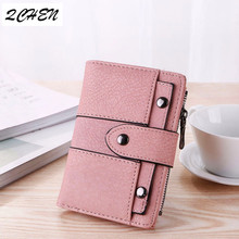 Wallet Vertical Ladies Pu Fashion Rivet Design Material Leather Short Money Clutch Bag Three-Fold Multi-Function Zipper 181 2024 - buy cheap