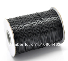 Wholesale 1 roll(180M) Black Waxed Cotton Cord 1mm for Bracelet/ Necklace 2024 - buy cheap