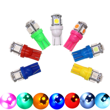 Condensadores de cuña para coche, luz de liquidación piloto, Bombilla de juego de máquina de Pinball, 20 piezas, 6V, 6,3 V, T10 LED, W5W, 194, 168, 5SMD, 5050, blanco, rojo, DC6V 2024 - compra barato