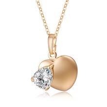 Модное женское ожерелье-цепочка в форме сердца из нержавеющей стали цвета розового золота кубические циркониевые подвески ювелирные изделия 2024 - купить недорого
