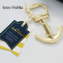 Gold nautical anchor bottle opener wedding favor Personality cocktail decoration Party festival supplies 10pcs 2024 - buy cheap
