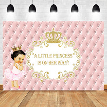 Fondo de Royal Girl para Baby Shower, corona dorada, princesa rosa, Fondo de fotografía, decoración de baño de bebé, suministros de fondo 2024 - compra barato