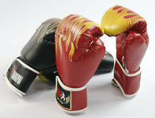 Прочные огненные зернистые полиуретановые боксерские перчатки для тайского бокса (с защитой запястья) 2024 - купить недорого