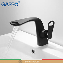 Смесители для раковины GAPPO, черный кран для умывальника, s «Водопад», для ванной комнаты 2024 - купить недорого