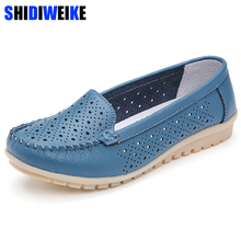 Spring Summer Women flats Women Genuine Leather Driving Shoes Woman Ballet Loafers Slip on Naked Flats Candy Color Moccasin 2024 - buy cheap