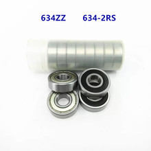 50pcs/100pcs  634ZZ 634-2RS shielded deep groove ball bearing 634Z 634 -2Z 634RS 4*16*5 miniature steel ball bearings 4x16x5 mm 2024 - buy cheap
