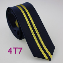 YIBEI Coachella Ties Navy Blue Necktie Skinny With Yellow Vertical Striped Ties Slim Neck Tie Microfiber Woven Cravate For Men 2024 - buy cheap