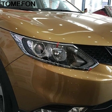 TOMEFON For Nissan Qashqai J11 2016 2017 2018 2019 Front Head Light Lamp Headlight Eyelid Cover Trim Exterior Accessories ABS 2024 - buy cheap