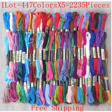 Great Cross Stitch Thread 1Lot=2235PCS(447ColorsX5Sets) Similar DMC Thread Sewing Thread Free Shipping 2024 - buy cheap