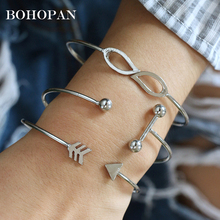 3PCS/Set Silver Alloy Bracelet Bangles For Women Simple Open Arrow Knotted Charms Bracelet Fashion Jewelry brazalete mujer Gift 2024 - buy cheap