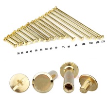 20pcs M5*4-125mm Copper Plated Chicago Screws Snap Rivet Books Butt Screw Photo Album Account Binding Screw 2024 - buy cheap