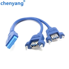 Винтовая панель с двумя портами USB 3,0, тип к материнской плате, 20-контактный кабель 20 см/50 см 2024 - купить недорого
