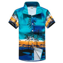 drop shipping 2017 Summer Designer Hawaiian Shirt Men Casual Short Sleeve Mens Beach Shirts 2024 - buy cheap