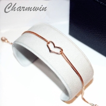Charmwin браслеты в форме сердца для женщин новые модные ювелирные изделия корейский темперамент простой браслет-цепочка PS0196 2024 - купить недорого