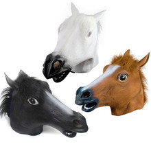 Halloween Cosplay Horse head masks funny pvc toys gift dancing party animal Accessories 3 Color high quality horse head masks 2024 - buy cheap