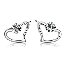 Silver Plated Crystal Earrings Women's Wild Fashion Jewelry Retro Cute Super Flash 2018 New Jewelery Cheap Marketing 2024 - buy cheap