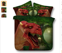 Juego de ropa de cama para niños, edredón y funda de almohada con diseño de Mundo Jurásico en 3D, Tiranosaurio Rex, tamaño King y Queen 2024 - compra barato