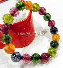 Free hot new  Natural Charming! 10mm Multicolor Tourmaline Round Beads Bracelet 7.5" sp0204 2024 - buy cheap