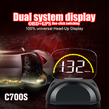 C700s автомобиля HUD Дисплей OBDII + GPS Системы превышение скорости Предупреждение зеркало цифровой проекции на лобовое стекло автомобиля Дисплей 2024 - купить недорого