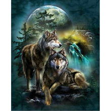 5D DIY Diamond Painting Full Square Drill "WOLVES NIGHT FOREST" Embroidery Cross Stitch gift Home Decor Gift H771 2024 - buy cheap