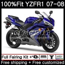 Injection Body For YAMAHA YZF R 1 YZF 1000 YZF R1  Factory blue 2007 2008 11HC.8 YZF1000 YZF-1000 YZF-R1 YZFR1 07 08 Fairing kit 2024 - buy cheap