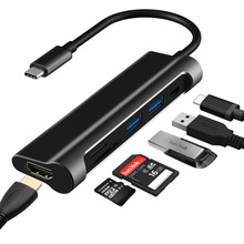 USB C концентратор типа C к HDMI USB 3,0 концентратор thunderbolt 3 RJ45 адаптер для MacBook Samsung S8/S9 Huawei P20 Pro usb-c адаптер 2024 - купить недорого
