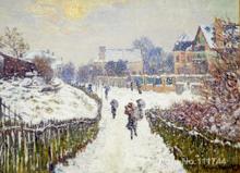 large canvas wall art Boulevard Saint Denis Argenteuil in Winter by Claude Monet High Quality Hand painted 2024 - buy cheap