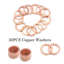 50Pcs Copper Washer Flat Ring Gasket Set Solid Plug Oil Seal Parts Tool Fitting Hardware Fastener Assorted Sealing Copper Washer 2024 - buy cheap