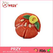 Free shipping Rose and dried persimmons rice cake shaped  silicone soap  mold  fondant Cake decoration mold Handmade soap mold 2024 - buy cheap