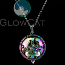 C828 Rainbow Color World Map Beads Cage Perfume Essential Oil Diffuser Oyster Pearl Cage Locket Necklace 2024 - buy cheap