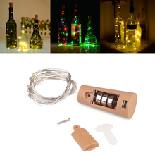 Теплый белый медный светодиодный светильник, 1 м, 2 м, гирлянда, декоративный светильник для стеклянной бутылки, украшение для дома на Рождество 2024 - купить недорого