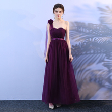 Purple Floor Length Tulle Elegant Wedding Women Ladies Dance Bandage Bridesmaid Party Dress Sisters Graduation 2024 - buy cheap