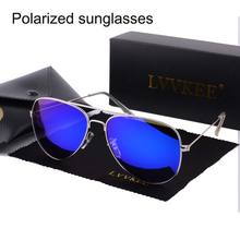 lvvkee Brands Designer Polarized sunglasses Men 2020 women driving sunglass uv400 pilot Sun glasses Retro blue 2024 - buy cheap