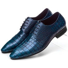 Serpentine azul/negro/marrón Tan Prom Shoes Mens zapatos de boda zapatos de negocios de cuero genuino Zapatos de vestir masculino 2024 - compra barato