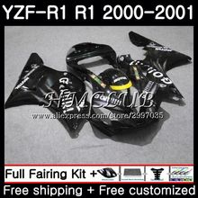 ¡Carrocería para YAMAHA ZF 1000 YZF-1000 YZF R1 2000 2001, Marco 19HC.11 YZF-R1 YZF R 1 00 01 YZF1000 YZFR1 00 01, carenados color negro GO! 2024 - compra barato
