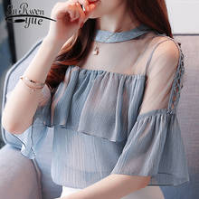 Fashion women blouse 2019 shirt sexy hollow summer chiffon ladies tops chiffon blouse women shirt feminine blouses blusa 0387 30 2024 - buy cheap