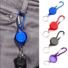 100pcs Candy Colors Mulitifunctional Badge Reel Retractable Keychain Recoil ID Card Holder Keyring Key Chains Steel Cord 2024 - buy cheap