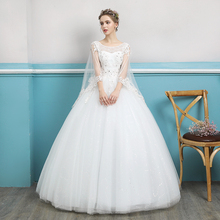Vestido de noiva, elegante, com decote em concha, renda, cristal, costas abertas, uma linha, longo, casamento, vestidos de noiva 2024 - compre barato