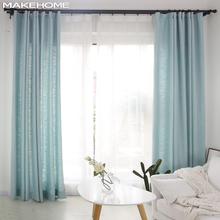 Makehome novo estilo japonês cortinas de janela para quarto sala de estar tecidos de linho janelas para decoração de casa cortinas 2024 - compre barato