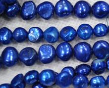 Perla suelta al por mayor, joyería AAA de 8-9 MM, cuentas barrocas de alta calidad, Color azul Natural, joyería con perlas de agua dulce 2024 - compra barato