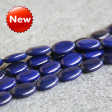 New Accessory Chalcedony Stone Necklace 13x18mm Cyan Lapis Lazuli beads DIY Oval Beads Crafts 15inch Jewelry Making Design Balls 2024 - buy cheap