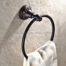 Anel de bronze esfregado a óleo preto, anel de toalha para parede, acessórios para banheiro, suporte de toalha para banho, ferragens de banho nbafantasia 2024 - compre barato