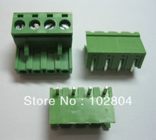 Conector do bloco de terminais de parafuso 4way/pino, ângulo de 5.08mm, cor verde l tipo plugável, 10 peças 2024 - compre barato