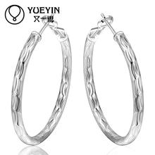 Wholesale silver plated hoop earrings for women big circle Exaggeration Sexy jewelry korvakorut New Design Romantic 2024 - buy cheap